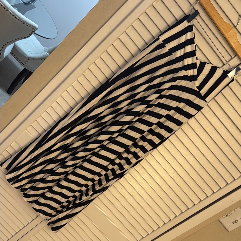 Black and White Striped maxi skirt